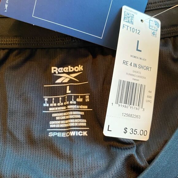 REEBOK Women’s Athletic Shorts - Maroon - Picture 7 of 9